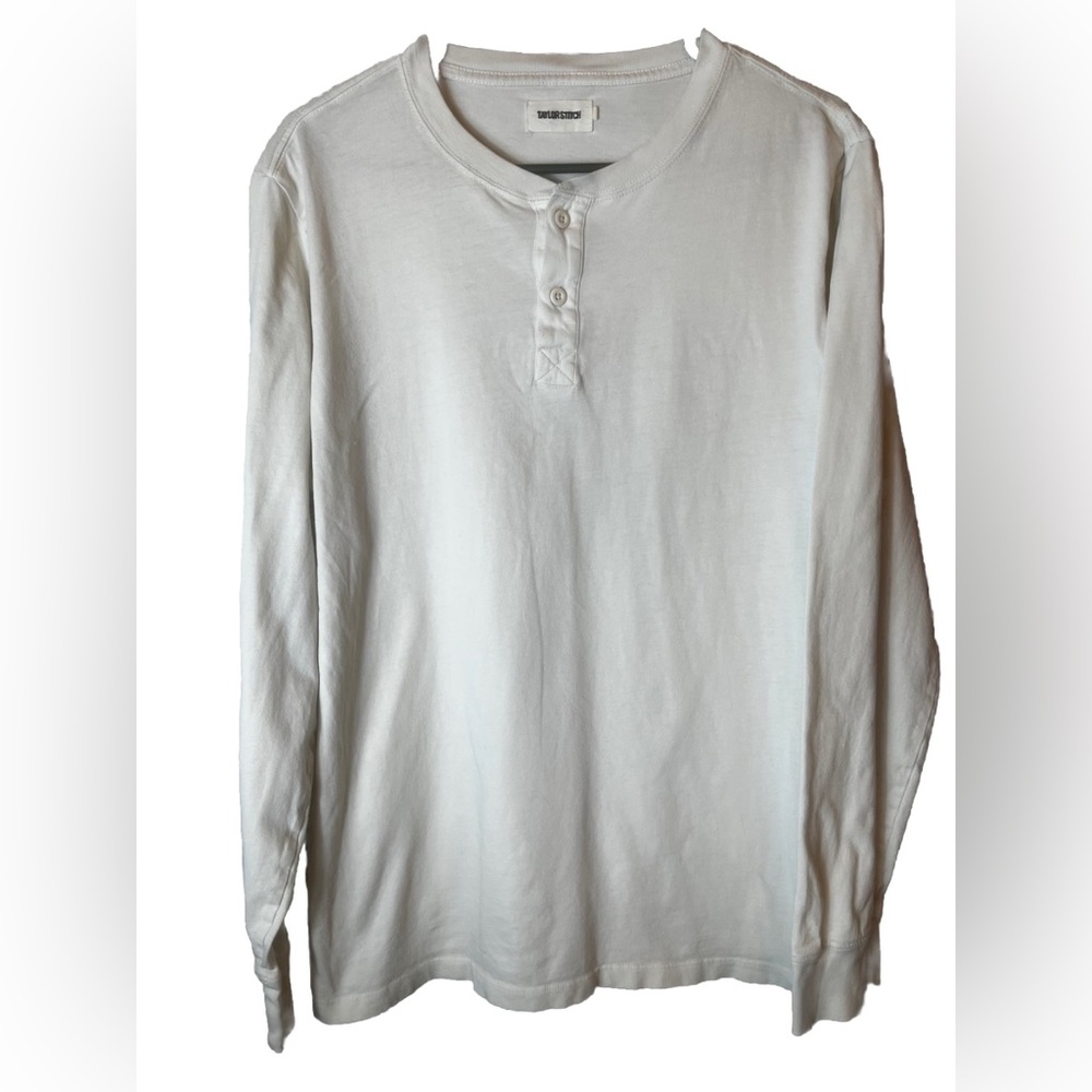 Taylor Stitch The Organic Cotton Henley in Vintage White Size 42/ US L